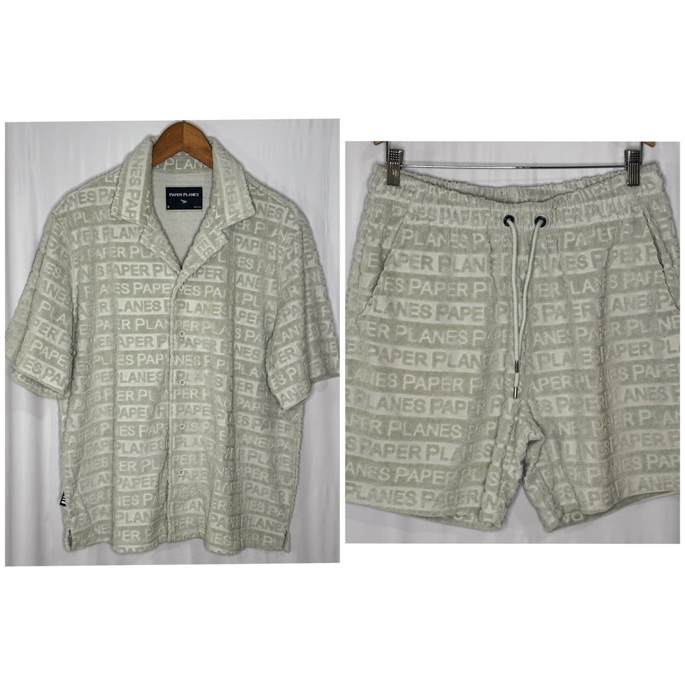 Size Medium - Paper Planes Beachfront Terry Cloth Shorts Set